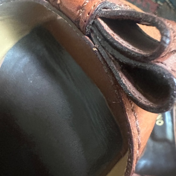 Vintage Valentino Garavani D'Orsay Peep Toe Leather Heels (Sz. 35.5, Cognac) - Picture 7 of 7